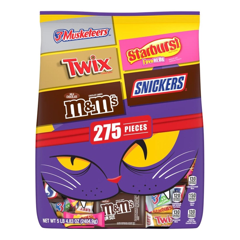 M&M’S, SNICKERS, TWIX, STARBURST & 3 MUSKETEERS Bulk Assorted Halloween Candy – 5lbs/275 Pieces