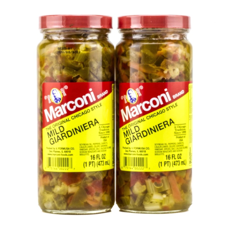 Marconi Mild Giardiniera 16oz (Pack of 2) – Delicious Italian Pickled Vegetables