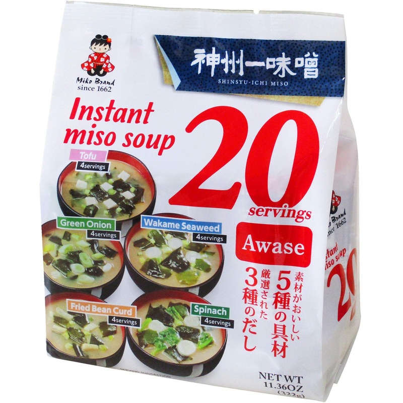 Miko Brand Miso Soup Value Pack – Awase, 20 Pieces, 11.36 oz