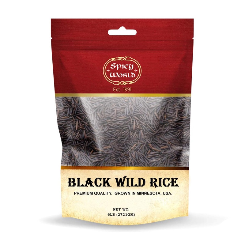 Spicy World Minnesota Grown Black Wild Rice 6lb Bag – Premium Quality All Natural