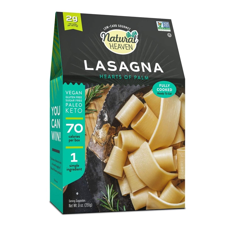 Natural Heaven Hearts of Palm Lasagna Pasta – Gluten-Free, Low Carb, High Fiber, Keto, Paleo, Vegan – 9oz (1 Count) Pack of 1
