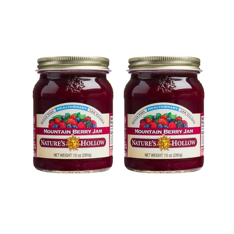 Nature’s Hollow Sugar-Free Mountain Berry Jam Preserves 10oz – 2 Pack | Non GMO, Keto Friendly, Vegan & Gluten Free