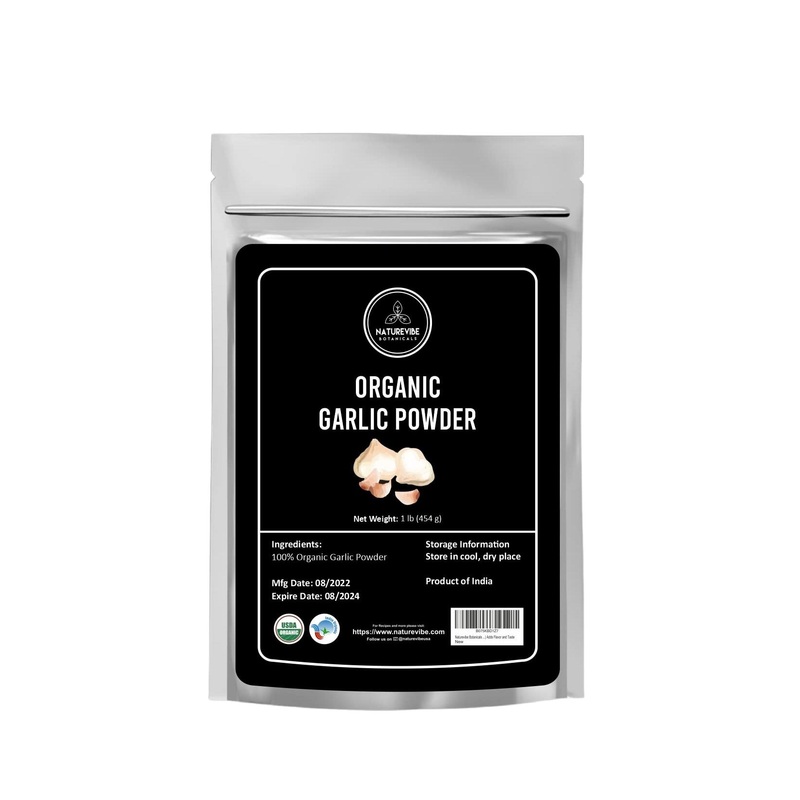 Naturevibe Botanicals USDA Organic Garlic Powder 1lb – Raw, Gluten-Free, Non-GMO | Adds Flavor & Taste | Healthy Spice
