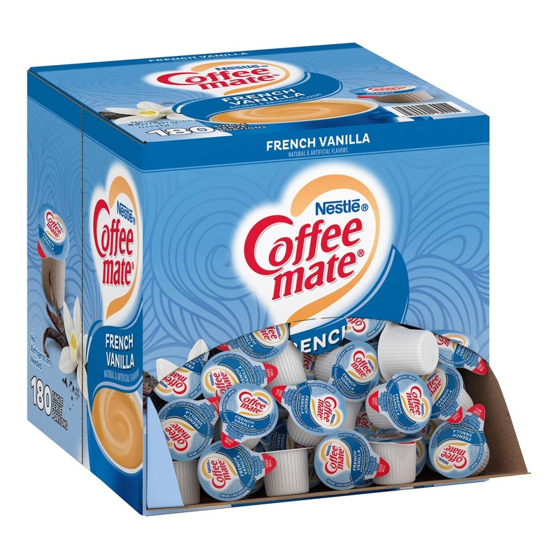 Nestle Coffee mate French Vanilla Liquid Creamer Singles – 180 Count Box (Pack of 1) | Non-Dairy, No Refrigeration