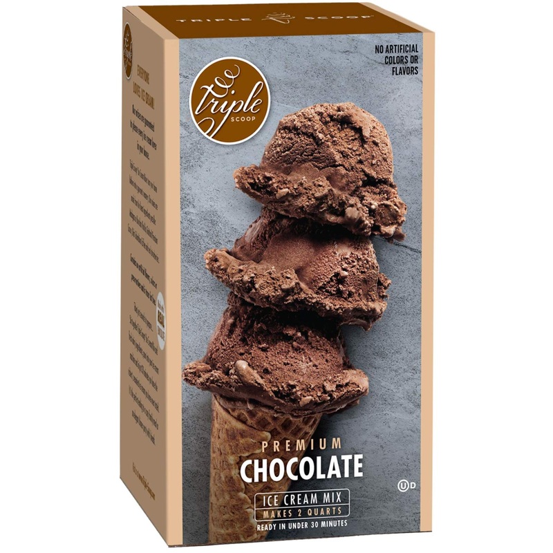 Delicious Premium Chocolate Ice Cream Starter Mix – Easy & Quick Gourmet Dessert, Makes 2 Quarts – Made in USA (15oz)