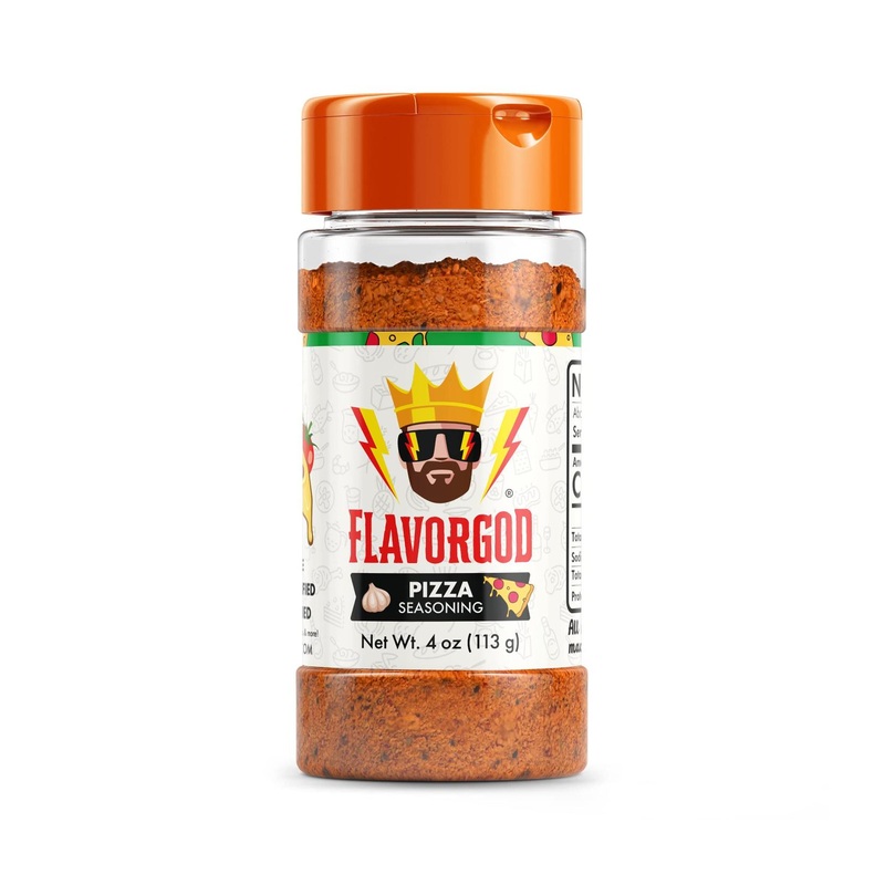 Flavor God Pizza Seasoning Mix – All Natural & Healthy Spice Blend for Pizza, Ravioli, Pasta & Garlic Bread – Kosher, Low Sodium, Dairy-Free, Vegan & Keto – 4oz