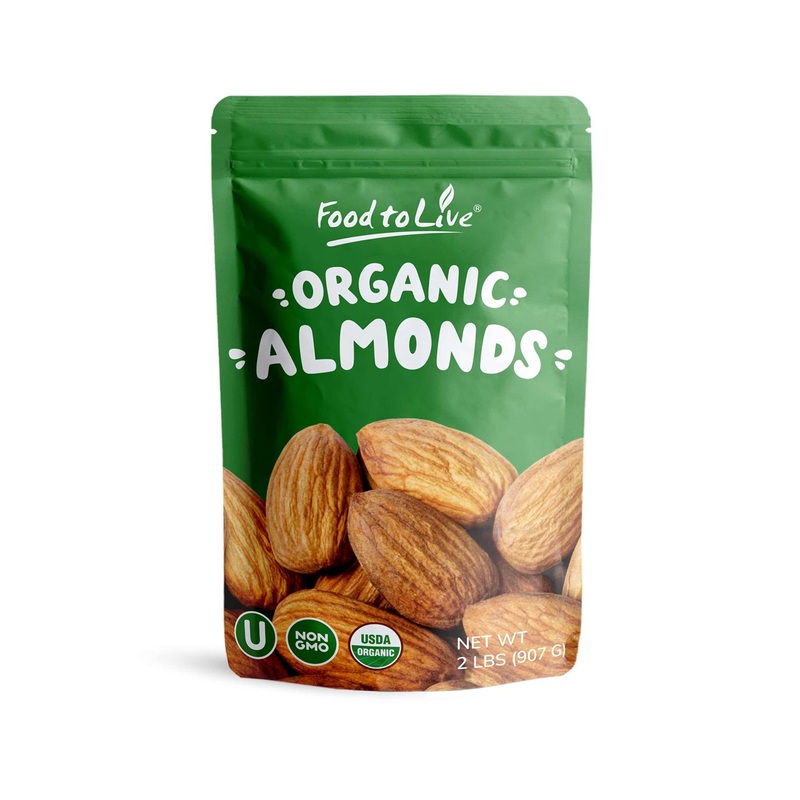 Organic Almonds 2 Pounds – Non-GMO Whole Raw Unpasteurized Unsalted – Keto Snack & Protein Source – Perfect for Almond Milk, Nut Butter & Desserts