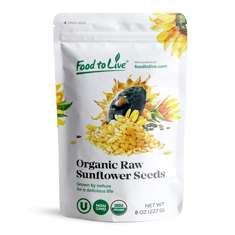 Organic Sunflower Seeds 8 oz – Raw, Non-GMO, Unsalted, Kosher, Vegan, Sirtfood, Bulk – Good Source of Protein, Vitamins E & B6