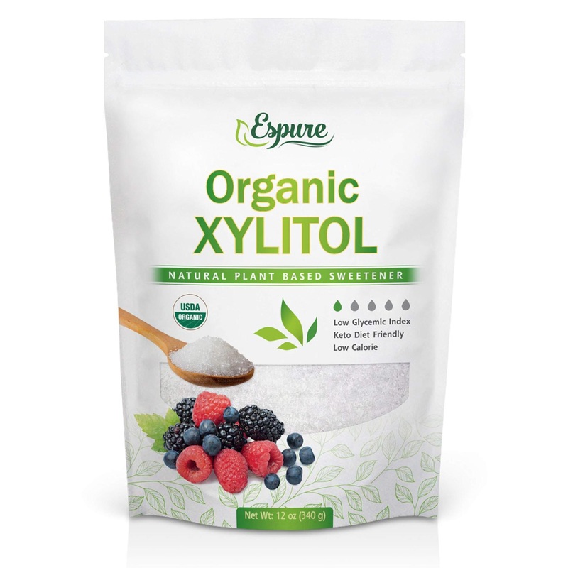 Organic Xylitol – USDA Certified Plant-Based Sweetener | Low Glycemic Index | Keto-Friendly Sugar Substitute 12 Oz