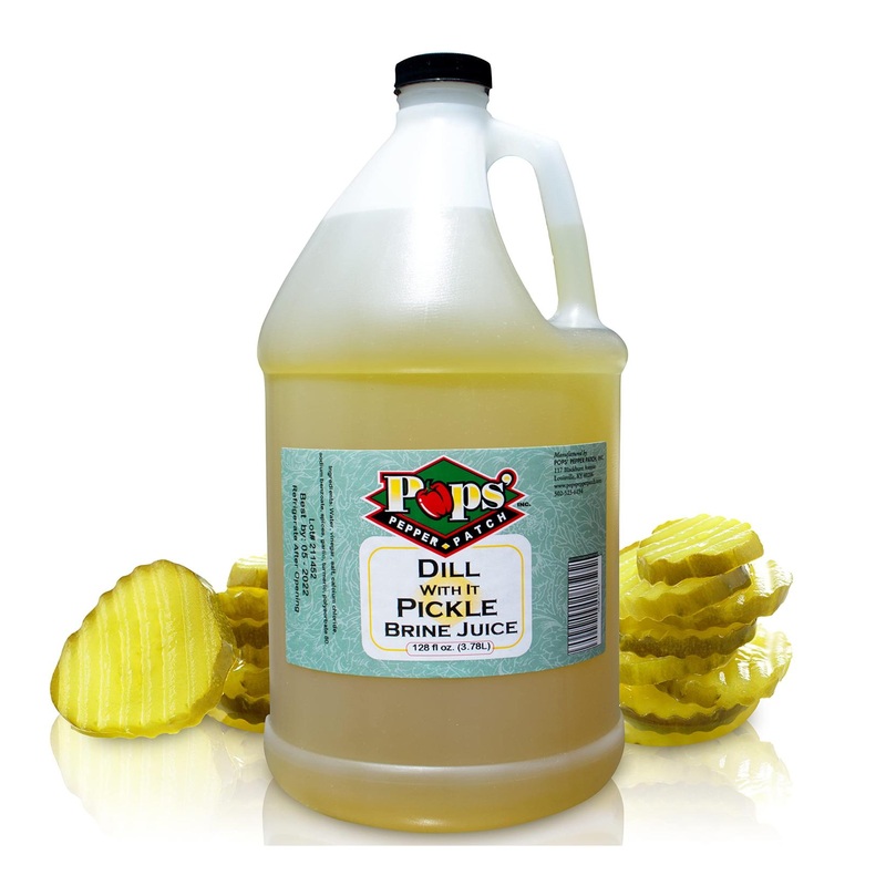 Pops Pepper Patch Pickle Brine Juice – Dill Pickle Juice for Leg Cramps – 1 Gallon