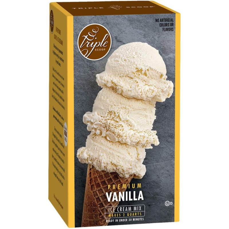 Premium Vanilla Ice Cream Starter Mix: Simple, Easy, Delicious | Makes 2 Creamy Quarts in 5 Minutes | 12.3oz Pack