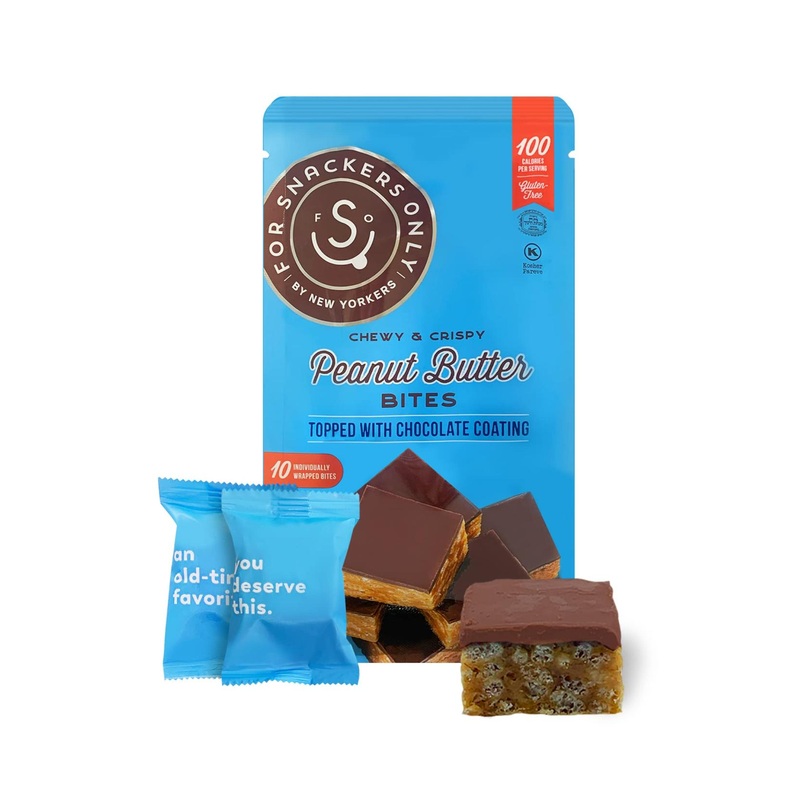 Vegan Peanut Butter Bites with Chocolate Coating – Gluten-Free, Non-Dairy, Kosher Pareve – 100 Calorie Snack – 10 Individually Wrapped Pieces – Snackers’ Delight – 1 Pack