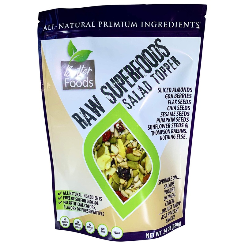 Raw Superfoods Salad Topper – Goji Berries, Almonds, Chia, Flax, Pumpkin Seeds, and More | Healthy, Non-GMO, Gluten-Free, Keto, Paleo, Vegan | High Fiber, Low Sugar