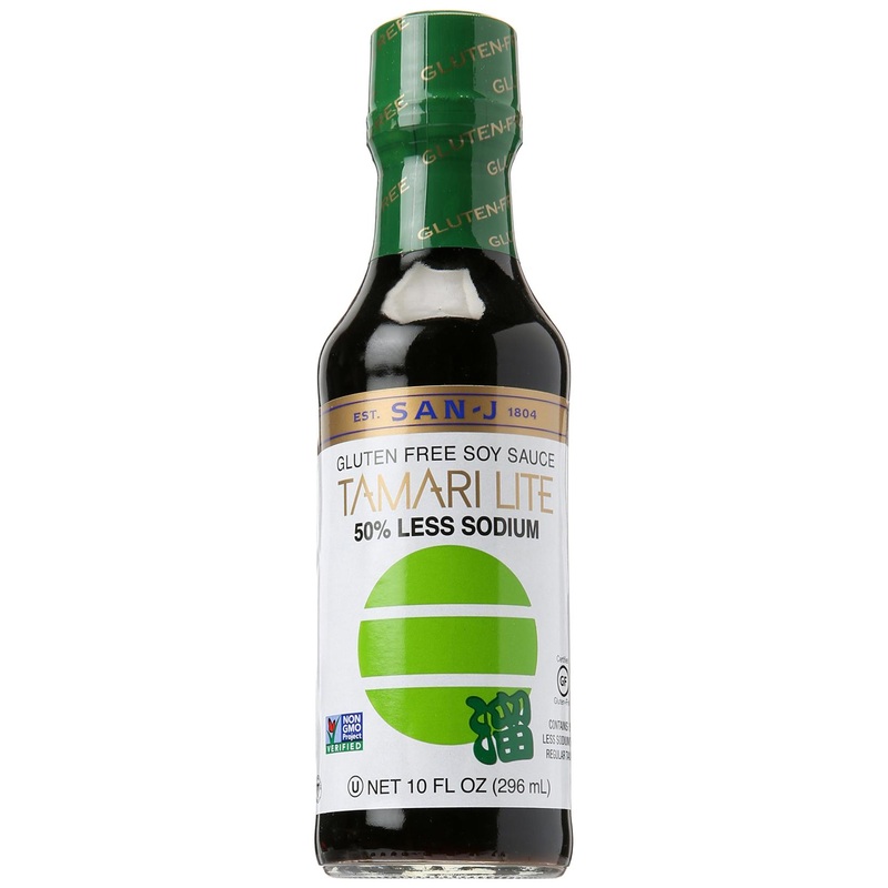 San-J Gluten-Free Tamari Lite 50% Less Sodium Soy Sauce | Vegan, Non-GMO, Kosher | FODMAP Friendly | 100% Whole Soy | Ideal for Stir-Fry, Marinades, Dipping Sauce | 10 Fl Oz