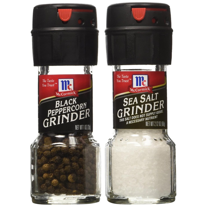 McCormick Sea Salt and Black Peppercorn Grinder Bundle – 3.12 oz Total
