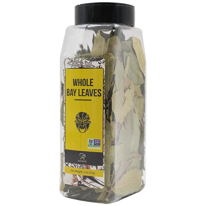 Soeos Bay Leaves 2oz – Non-GMO Dried Bay Laurel Herbs – Freshly Packed for Cooking