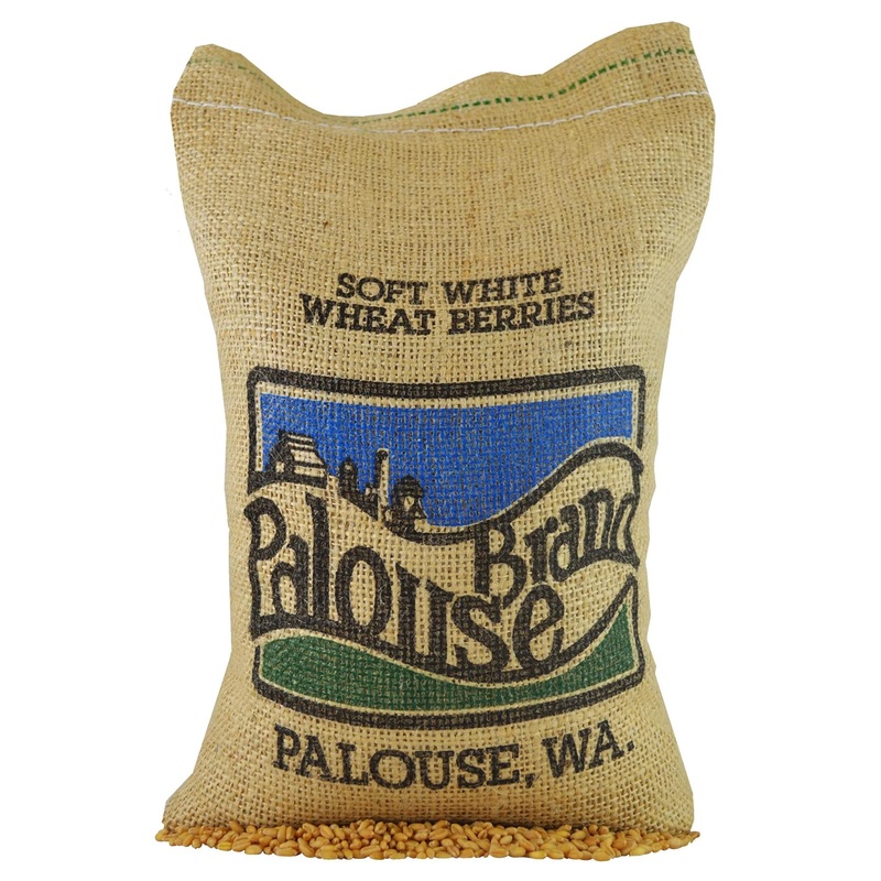 Soft White Wheat Berries – 5 lbs Burlap Bag | Non-GMO, Non-Irradiated, Kosher | Family Farmed in Washington State, Field Traced