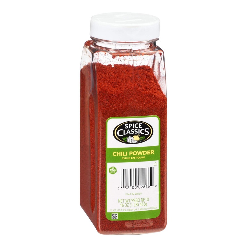 Spice Classics Chili Powder 16 oz – Ground Chili Powder with Oregano and Garlic for Mexican & Southwest Dishes – 1 lb Container