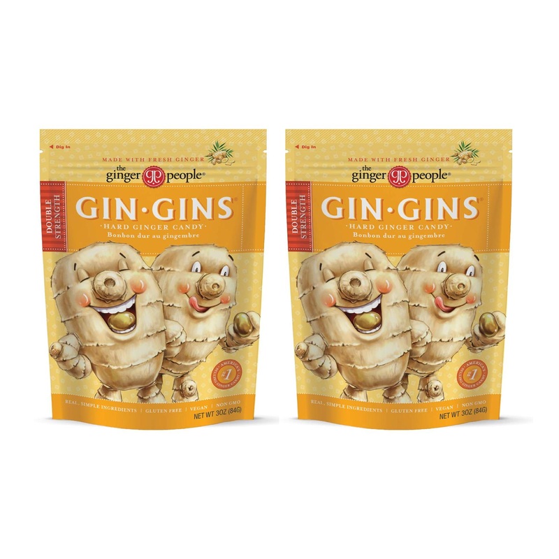 Ginger People Gin Gins Hard Candy – 3 oz (Pack of 2) | Natural Ginger Candy