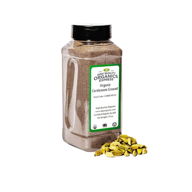 HQOExpress Organic Ground Cardamom 19 oz Chef Jar – USDA Certified Organic