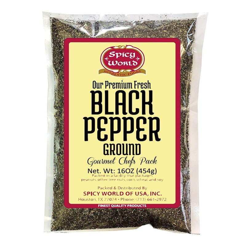 Spicy World Ground Black Pepper Powder 16oz (1lb) Bag – Table Grind – Pack of 1