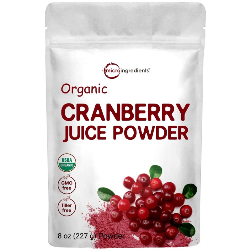 Sustainably US Grown Organic Cranberry Juice Powder 8oz – Urinary Tract & Prostate Health – Water Soluble – Pet Friendly
