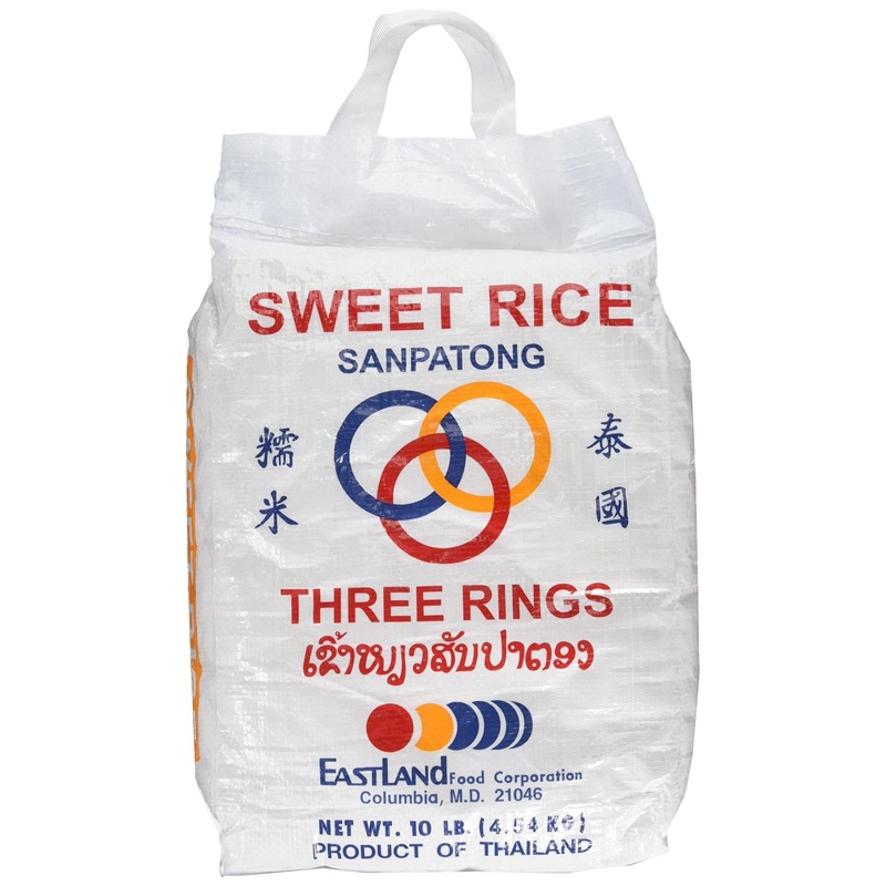 Three Rings Thai Sticky Rice (Sweet Rice) – 160 oz | Authentic & Premium Quality
