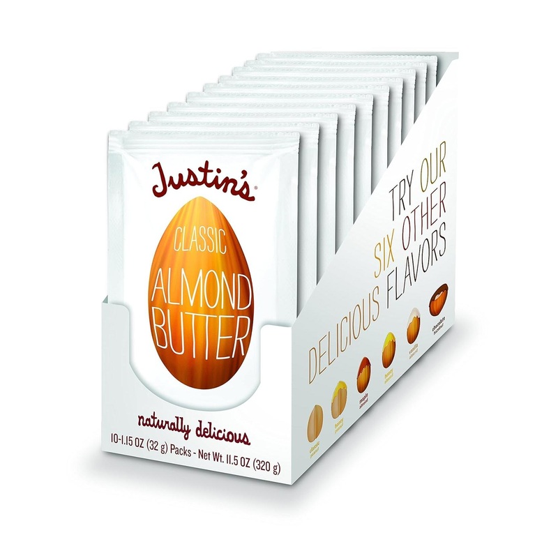JUSTIN’S Classic Gluten-Free Almond Butter Squeeze Packs – 10 Pack, 1.15 oz each