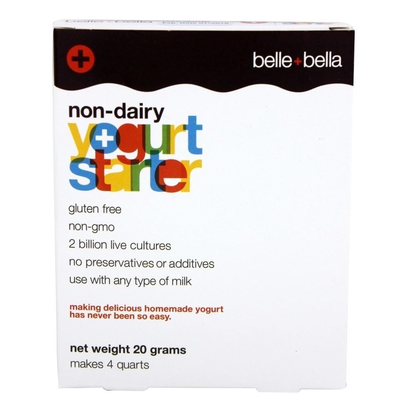 Vegan Non-Dairy Probiotic Yogurt Starter by Belle Bella – Makes 4 Quarts, Non-GMO, Gluten-Free