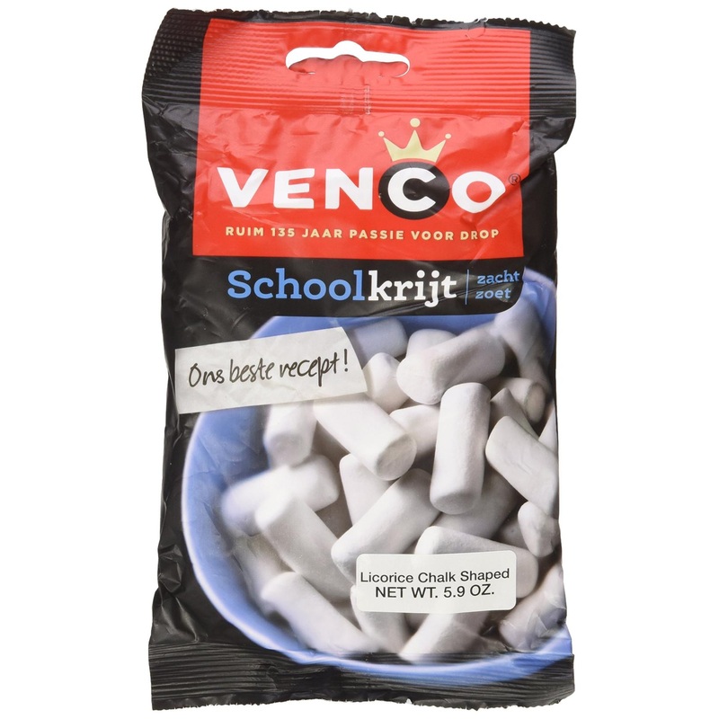 Venco Schoolkrijt Zacht Zoet Dutch Chalk Licorice Sweet Soft 5oz 142g – Pack of 2