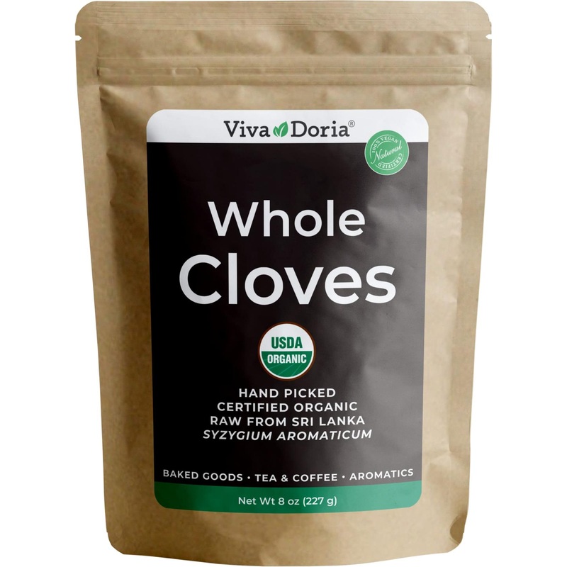 Viva Doria Organic Whole Cloves – 8 Oz Resealable Bag | Handpicked Indonesian Clove Buds | USDA Certified | Single Pack