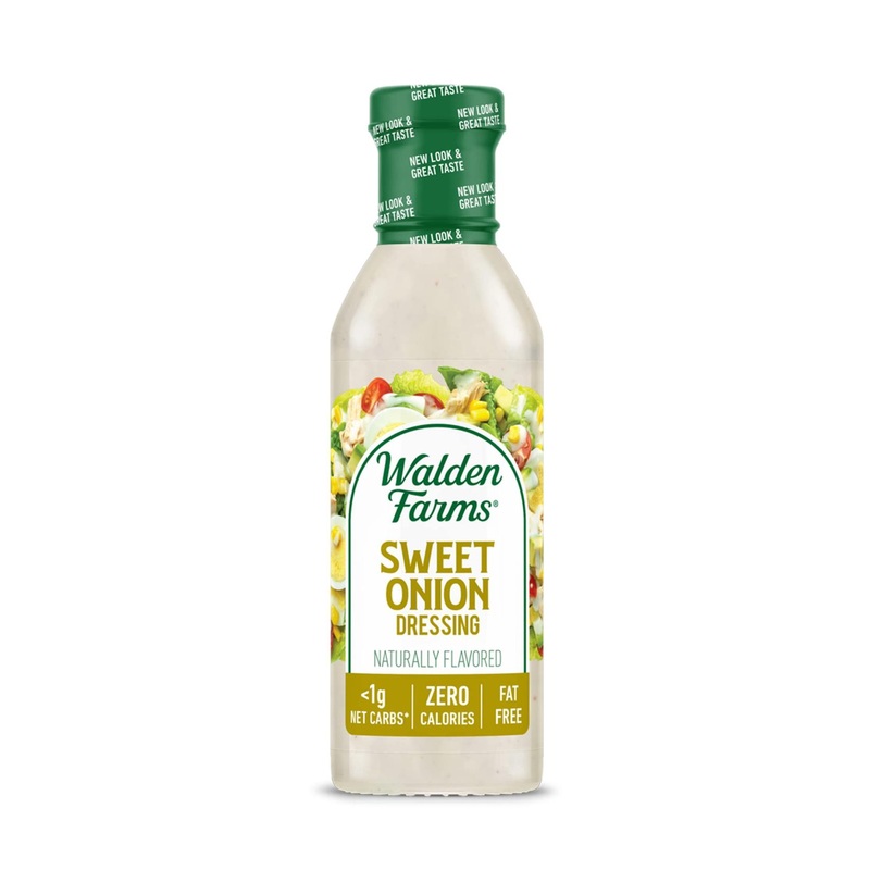 Walden Farms Sweet Onion Dressing 12 oz – Sugar-Free, Keto-Friendly Salad Topping – Smooth & Creamy Condiment – 0g Net Carbs – 1-Pack