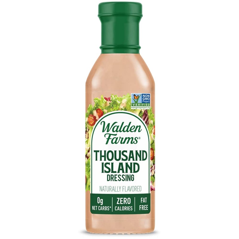 Walden Farms Thousand Island Dressing 12 oz – Sugar Free, Non-GMO, 0g Net Carbs – Smooth & Creamy Salad Topping – 12 Fl Oz Bottle
