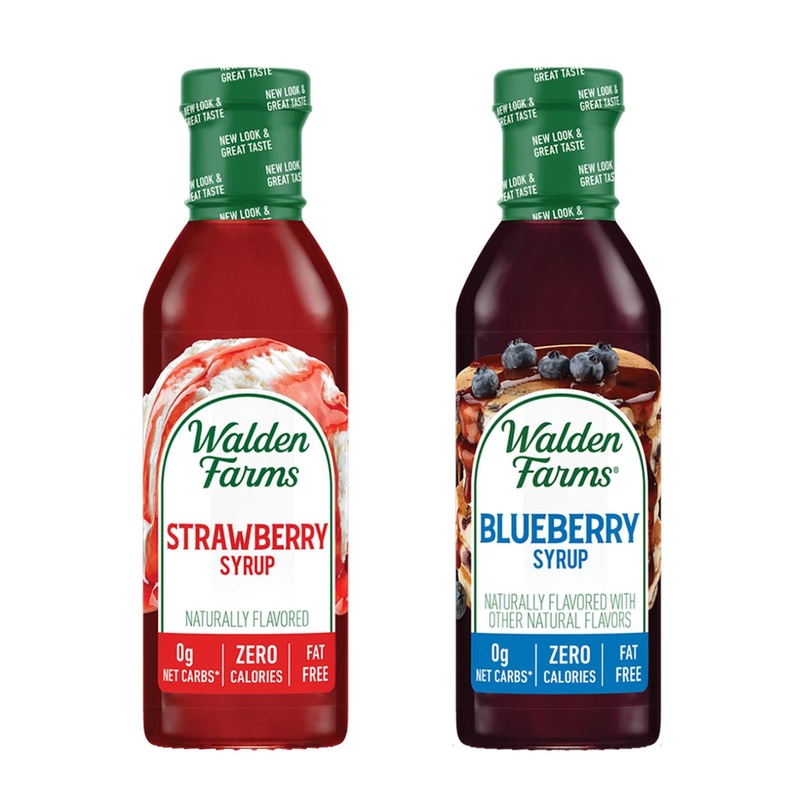 Walden Farms Variety Pack Syrups 12oz – Sugar-Free, Keto-Friendly, Non-Dairy Syrup for Pancakes, Waffles, French Toast – Blueberry & Strawberry Flavors – 0g Net Carbs