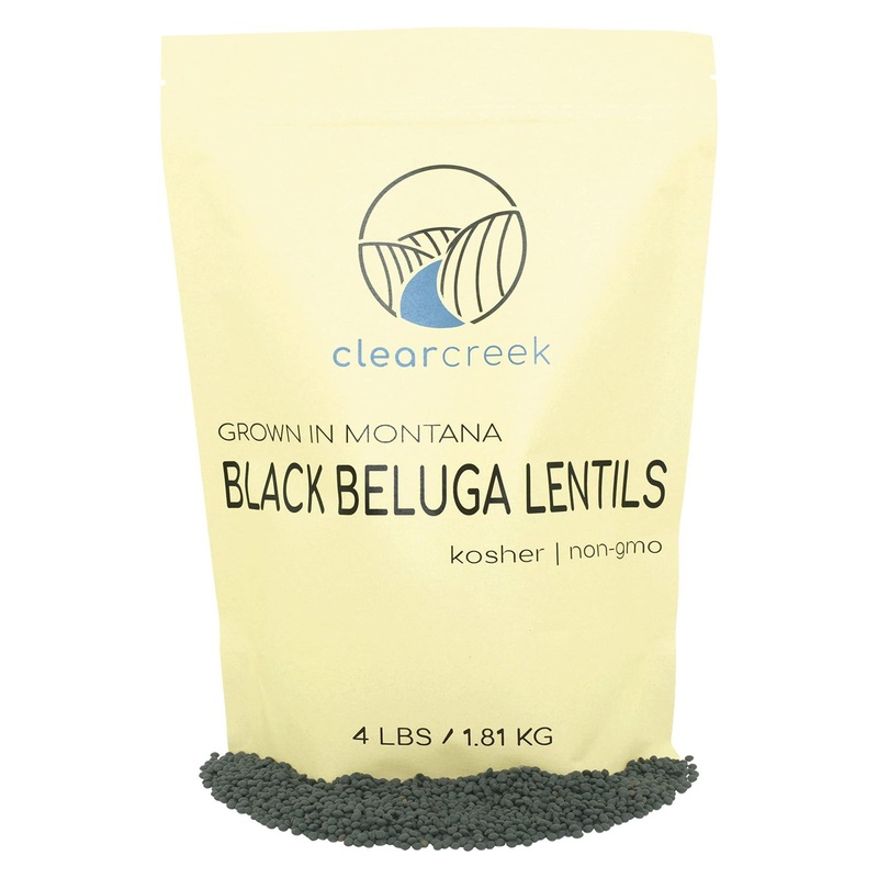 Lentils | Black Beluga | 4 lb Resealable Bag | Non-GMO | Kosher | Vegan | Non-Irradiated 4 Pound (Pack of 1)