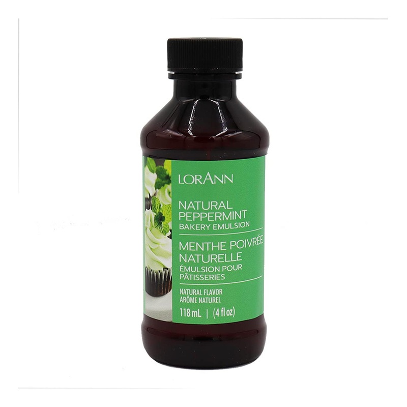 LorAnn Peppermint Bakery Emulsion 4oz Bottle – Brown | Premium Flavoring for Baking