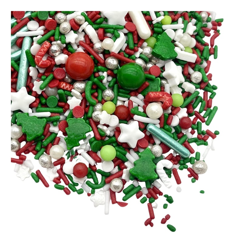 Manvscakes Christmas Sprinkles – Festive Cake & Cookie Decoration – 4oz (Red Green White)