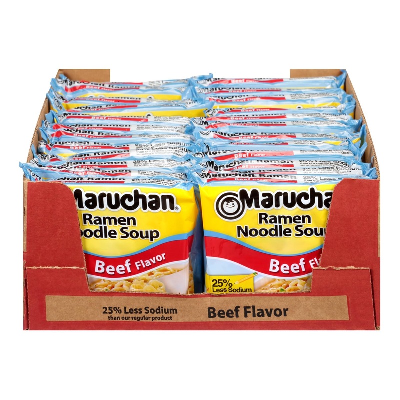 Maruchan Ramen Less Sodium Beef  3.0 Oz  Pack of 24