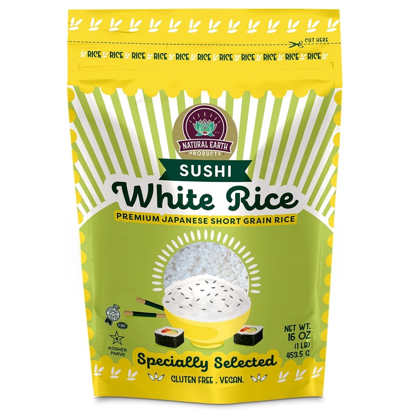 Premium Japanese White Sushi Rice – Kosher Certified – 16 Oz – Short Grain (Pack of 1)