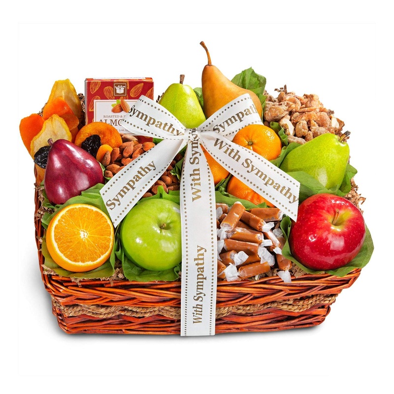 Sympathy Orchard Delight Fruit & Gourmet Gift Basket | Condolence Gift