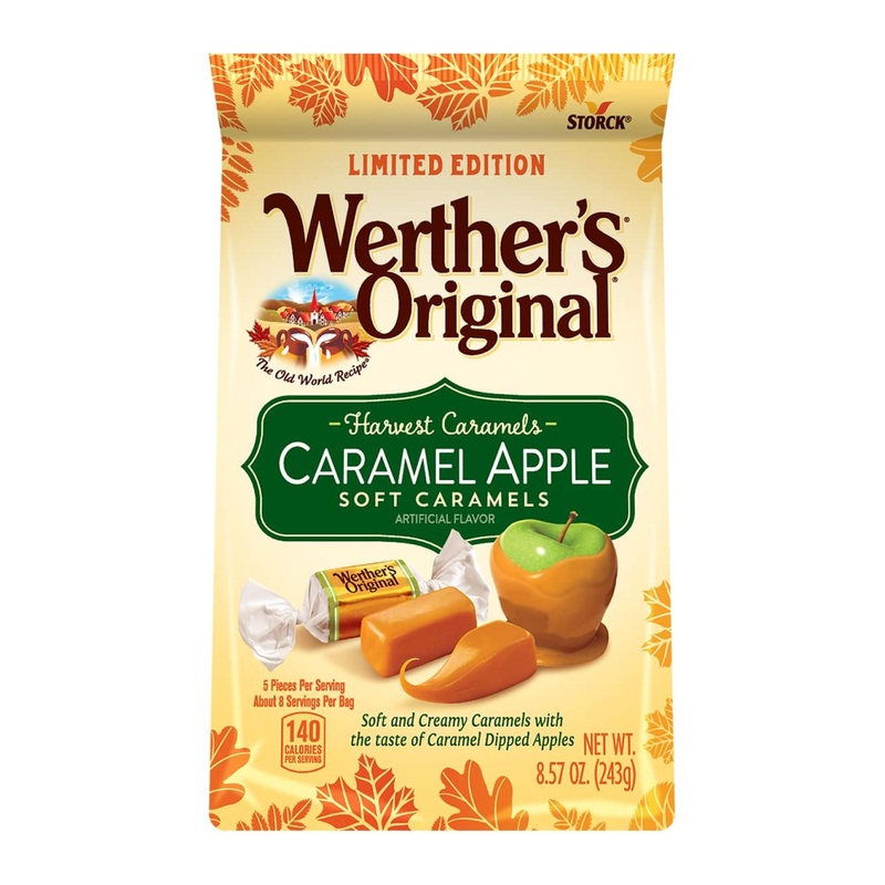 Werthers Original Soft Harvest Apple Caramel Candy 8.57 Oz Bag Apple 8.57 Ounce (Pack of 1)