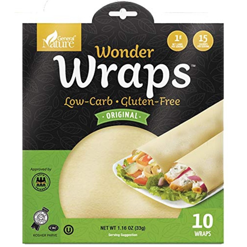 Wonder Wraps – Low Carb Keto Tortillas | Non-GMO, Kosher, Low Calorie Burrito Wraps | Ideal for Weight Loss | Gluten Free, Soy Free, Nut Free | Vegetarian | 10 Thin Wraps | 1.16 Ounce