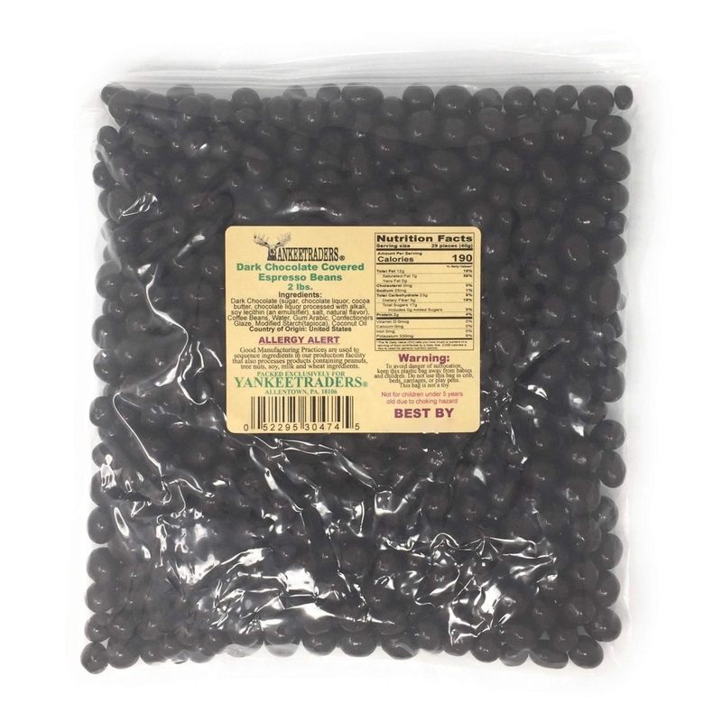 YANKEETRADERS Dark Chocolate Covered Espresso Beans 2 Pound