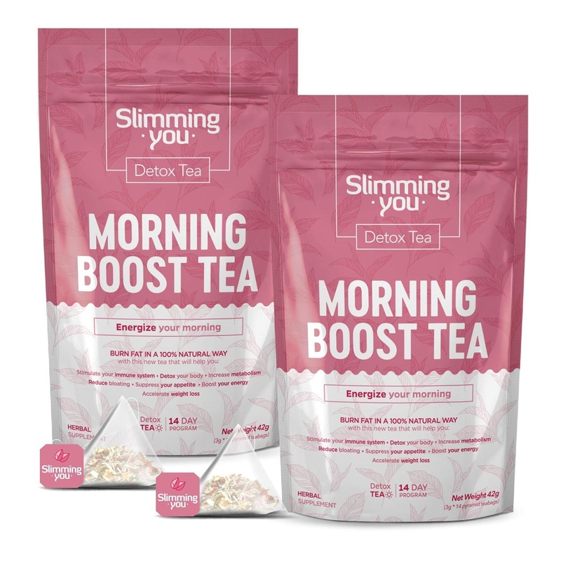 Detox Tea Morning Boost (2 Pack) – Natural Herbal Tea for Colon Cleanse – Non-GMO, Vegan – 28 Tea Bags