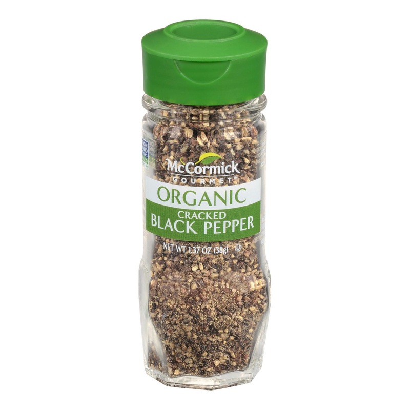 McCormick Gourmet Organic Cracked Black Pepper 1.37 oz – Premium Quality Seasoning
