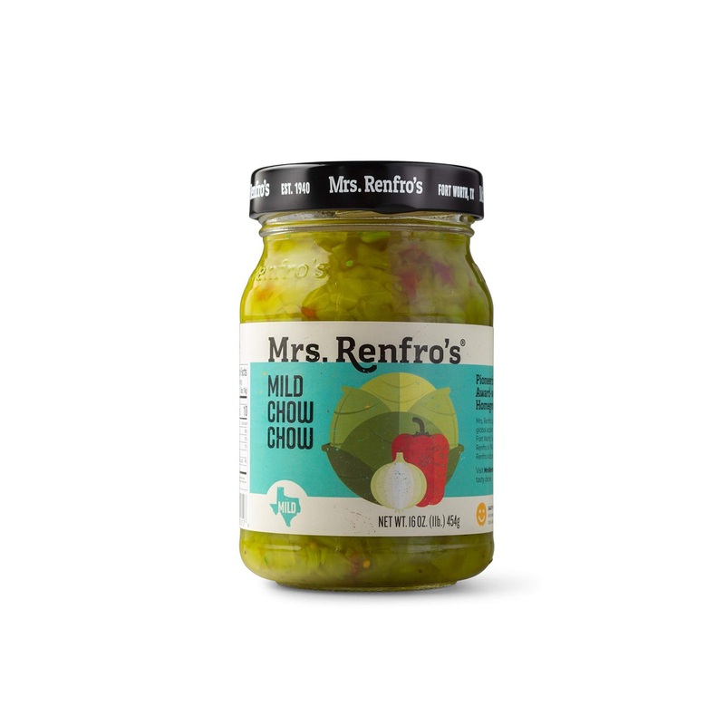 Mrs. Renfro’s Mild Chow Chow Gluten-Free with No Added Sugar – 16 oz Jar (Pack of 2)