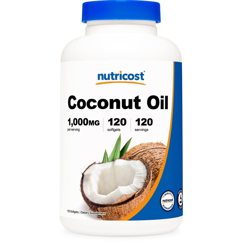 Nutricost Extra Virgin Coconut Oil Softgels 1000mg – 120 Count – Gluten Free and Non-GMO