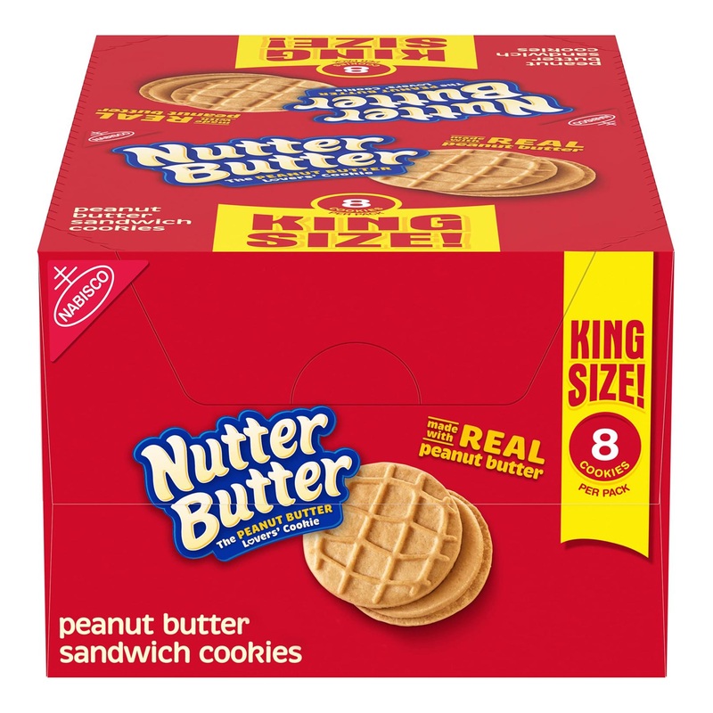 Nutter Butter Peanut Butter Sandwich Cookies King Size 10 – 3.5 oz Snack Packs