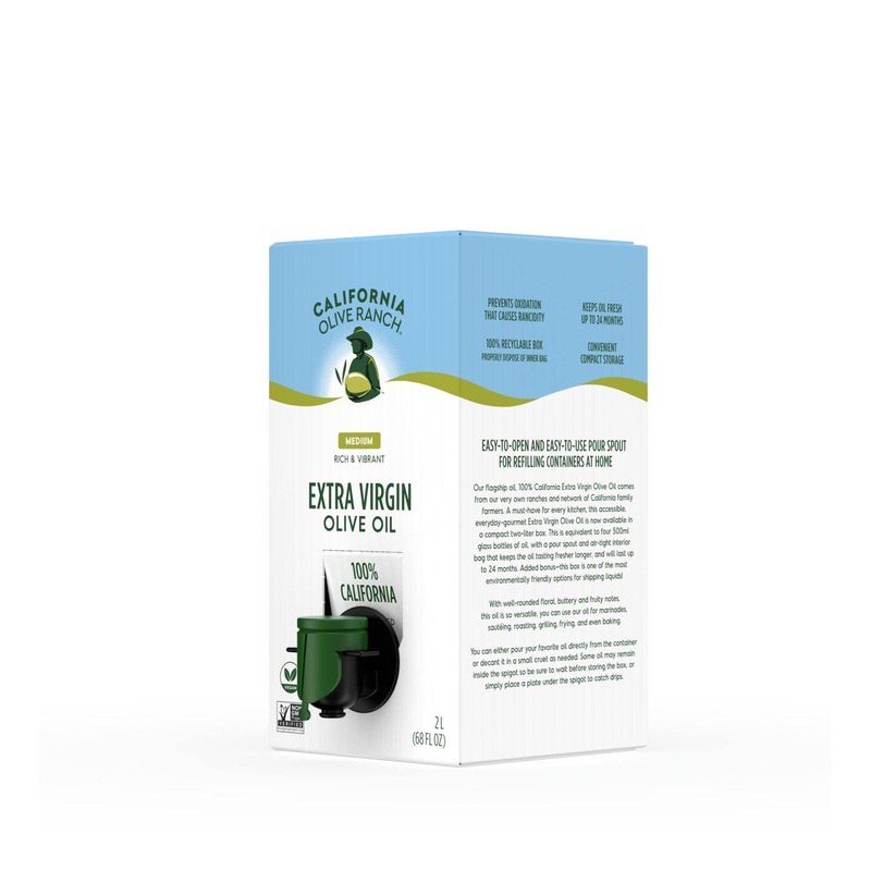 California Olive Ranch 100% California Bag-in-Box Extra Virgin Olive Oil 2L – 68 Fl Oz