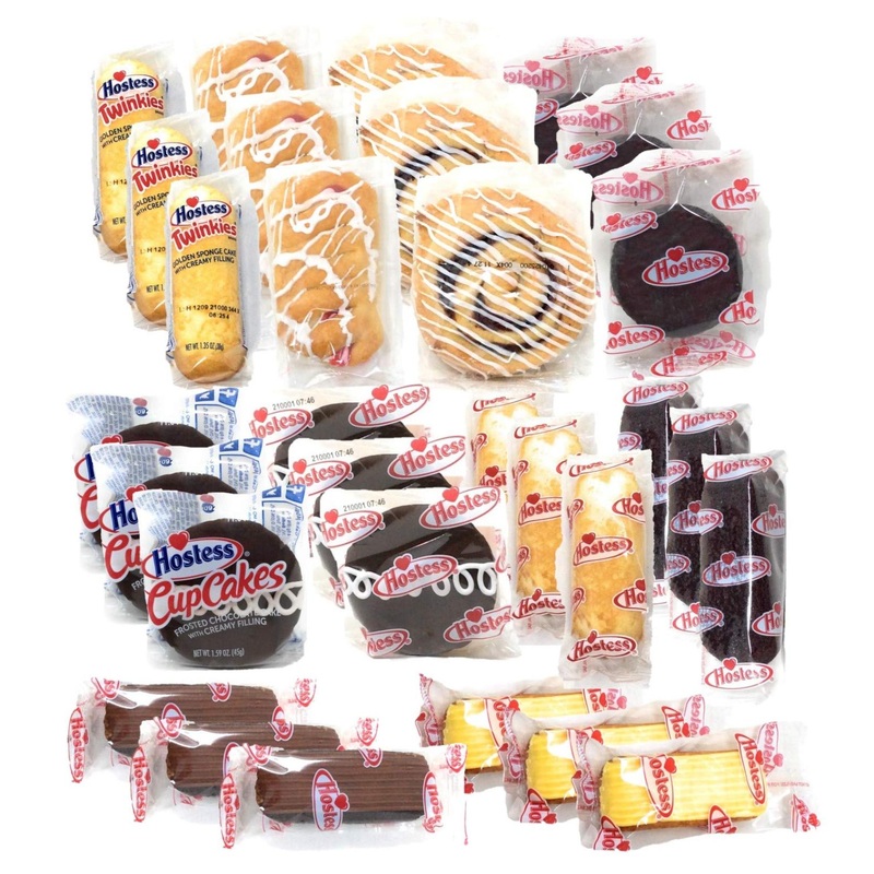 Hostess Variety Pack | Cupcakes, Cinnamon Rolls, Danish, Ding Dongs, Twinkies, Zingers | 30 Count